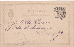 DANMARK - DANIMARCA  - CARTOLINA  POSTALE  -  VIAGGIATA - 1896 - Interi Postali