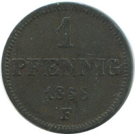 SAXONY 1 PFENNIG 1858 F Mint Stuttgart K.S. S.M. German States #DE10608.16.E.A - Other & Unclassified