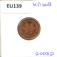 2 EURO CENTS 2003 DEUTSCHLAND Münze GERMANY #EU139.D.A - Germania