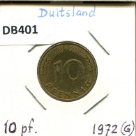 10 PFENNIG 1972 G BRD DEUTSCHLAND Münze GERMANY #DB401.D.A - 10 Pfennig