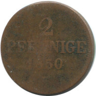 SAXONY 2 PFENNIG 1850 German States #DE10644.16.U.A - Other & Unclassified