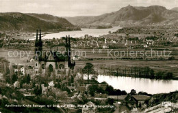 43517708 Remagen Apollinaris Kirche Mit Blick Auf Unkel Rhein Und Siebengebirge  - Remagen