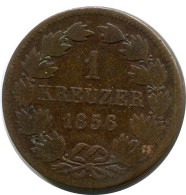 1 KREUZER 1856 BADEN STATES DEUTSCHLAND Münze GERMANY #DA756.D.A - Other & Unclassified