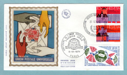 FDC France Suisse 1974 - Emission Commune - Centenaire De Union Postale Universelle - UPU - YT  1817 - 1970-1979