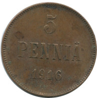 5 PENNIA 1916 FINLAND Coin RUSSIA EMPIRE #AB198.5.U.A - Finnland