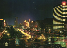 BUENOS AIRES, ARCHITECTURE, FOUNTAIN, NIGHT, TOWER, CARS, ARGENTINA, POSTCARD - Argentina