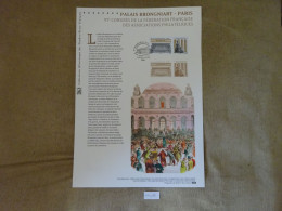 2024 DOCUMENT 1,29 EURO " PALAIS BRONGNIART - PARIS "  OBLITÉRATION 1ER JOUR 30.05.2024 PARIS 97E CONGRÈS F.F.A.P. - Documents De La Poste