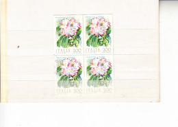 ITALIA  1983 - Sassone  1639°  (quartina) - Fiori - Rododentro - 1981-90: Usati