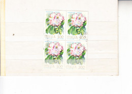 ITALIA  1983 - Sassone  1639°  (quartina) - Fiori - Rododentro - 1981-90: Usati