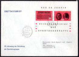 DDR, FDC Block "50. Jahrestag Der Spartakusgruppe" - Sonstige & Ohne Zuordnung