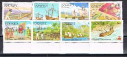 Dominica "Columbus Entdeckt Dominica" Satz + Block - Maritime