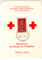 Saarland: Rotes Kreuz 1950 Auf Maximumkarte - Otros & Sin Clasificación