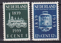 Netherlands, 1939, Dutch Railways Centenary, Set, MH - Neufs