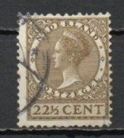 Netherlands, 1927, Queen Wilhelmina/Wmk Circles, 22½/Olive-Brown, USED - Usati