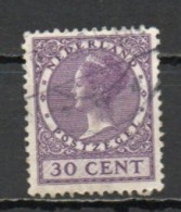 Netherlands, 1927, Queen Wilhelmina/Wmk Circles, 30c, USED - Usati