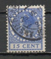 Netherlands, 1926, Queen Wilhelmina/Wmk Circles, 15c/Ultramarine, USED - Gebraucht