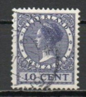 Netherlands, 1929, Queen Wilhelmina/Wmk Circles, 10c/Purple, USED - Usati