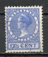 Netherlands, 1928, Queen Wilhelmina/Wmk Circles, 12½c/Blue, USED - Oblitérés