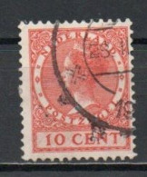 Netherlands, 1926, Queen Wilhelmina/Wmk Circles, 10c/Red, USED - Usati