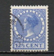Netherlands, 1928, Queen Wilhelmina/Wmk Circles, 12½c/Blue, USED - Used Stamps