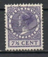 Netherlands, 1927, Queen Wilhelmina/Wmk Circles, 7½c/Purple, USED - Usati