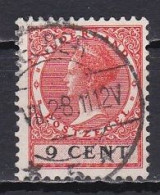 Netherlands, 1926, Queen Wilhelmina/No Wmk, 9c, USED - Used Stamps