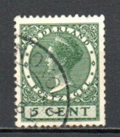 Netherlands, 1926, Queen Wilhelmina/Wmk Circles, 5c, USED - Usati