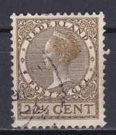 Netherlands, 1927, Queen Wilhelmina/Wmk Circles, 22½c/Olive-Brown, USED - Used Stamps