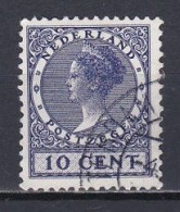 Netherlands, 1929, Queen Wilhelmina/Wmk Circles, 10c/Purple, USED - Usados