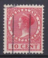 Netherlands, 1926, Queen Wilhelmina/Wmk Circles, 10c/Red, USED - Used Stamps