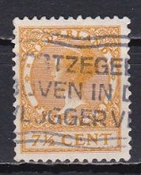 Netherlands, 1925, Queen Wilhelmina/Yellow/No Wmk, 7½c, USED - Oblitérés