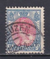 Netherlands, 1908, Queen Wilhelmina/Blue & Red, 15c, USED - Oblitérés