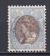 Netherlands, 1910, Queen Wilhelmina/Blue & Brown, 17½c, USED - Usati