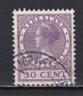 Netherlands, 1927, Queen Wilhelmina/Wmk Circles, 30c, USED - Usados