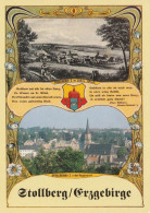 1 AK Germany / Sachsen * Blick Auf Stollberg Im Erzgebirge - Oben Um 1840 Unten In Der Gegenwart * - Stollberg (Erzgeb.)