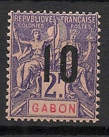 GABON - 1912 - N°YT. 77 - Type Groupe 10 Sur 2f Violet - Neuf Luxe ** / MNH / Postfrisch - Neufs