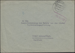 Gebühr-bezahlt-Stempel Auf Brief NÖRDLINGEN 22.5.1946 Nach Amberg - Briefe U. Dokumente