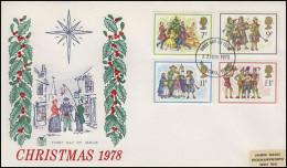 Großbritannien Weihnachten Christmas Musikanten & Singen 1978, FDC Watford/Herts - Cristianesimo