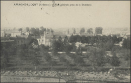 Frankreich Ansichtskarte Amagne-Lucquy Distillerie/Brennerei, EF Lucquy 1908 - Sonstige & Ohne Zuordnung