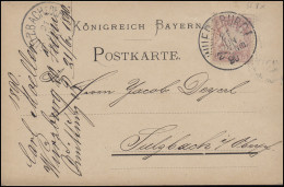 Bayern 5 Pf. Wappen, EF Postkarte WÜRZBURG I. - 21.6.90 Nach SULZBACH - Other & Unclassified