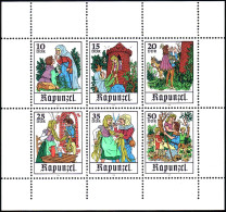 2382-2387 Märchen-Kleinbogen Rapunzel 1978, Unten Nicht Durchgezähnt, ** - Abarten Und Kuriositäten