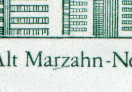 3076 Marzahn-Kleinbogen Berlin 1987: Strich Unter RZ Von MARZAHN , Feld 4,** - Variétés Et Curiosités