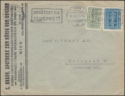 386+395 Freimarken-MiF Auf Schwerem Brief Ab WIEN 25.6.1924 Nach Budapest - Pharmacy