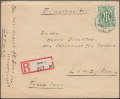 31 AM-Post 42 Pf. Als EF Auf R-Brief BONN 11.11.1945 Nach Linz / Rhein - Briefe U. Dokumente