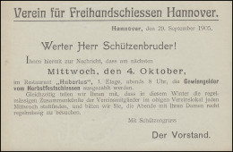 Postkarte P 57X Mit Zudruck Verein Für Freihandschießen Hannover, Ungebraucht ** - Tiro (armi)