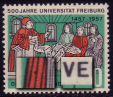 256 Uni Freiburg, Doppel-PLF Grüner Und Schwarzer Fleck, Feld 2, Postfrisch ** - Variétés Et Curiosités