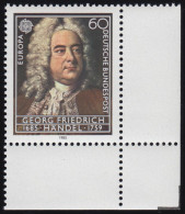 1248 Europa Musik Händel 60 Pf ** Ecke U.r. - Unused Stamps