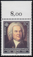 1249 Europa Musik Bach 80 Pf ** Oberrand - Unused Stamps