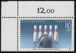 1238 Sporthilfe 80+40 Pf Keglerbund ** Ecke O.l. - Unused Stamps