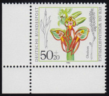 1225 Wohlfahrt Orchideen 50+20 Pf ** Ecke U.l. - Unused Stamps